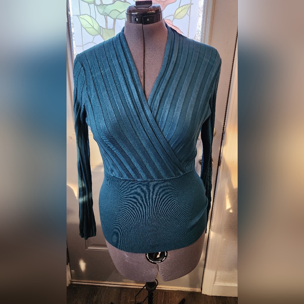 INC International Concepts Deep Teal V-Neck Sweater